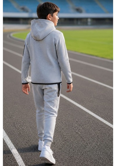 Pina Kids Erkek Çocuk Tech Fleece Double Face Yeni Sezon Eşofman Takımı Esf7020 gri