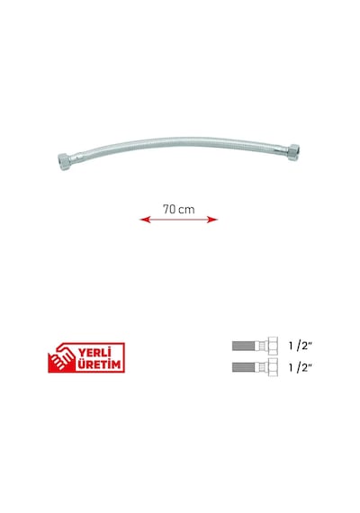 Bağlantı Hortumu 1/2'1/2 70 Cm