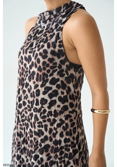 Butik Belvita Leopar Desen Elbise Siyah