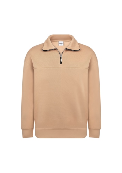 Classics Men Unisex Relax Fit Rahat Kesim Pamuklu Yarım Fermuarlı Dik Yaka Sweatshirt Krem Classics Men Unisex Relax Fit Rahat Kesim Pamuklu Yarım Fermuarlı Dik Yaka Sweatshirt Krem