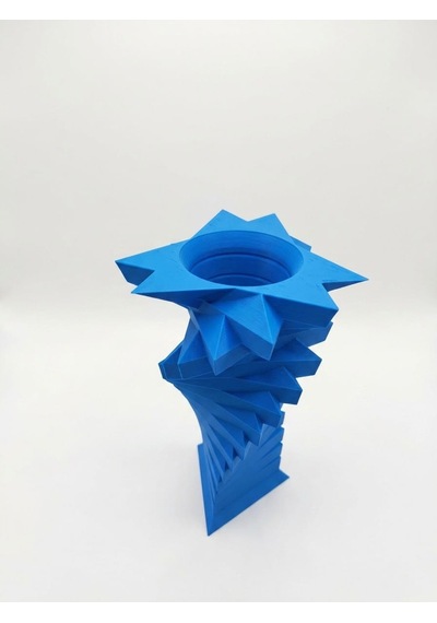 3d Yıldız Spiral Mavi Vazo Özel Tasarım
