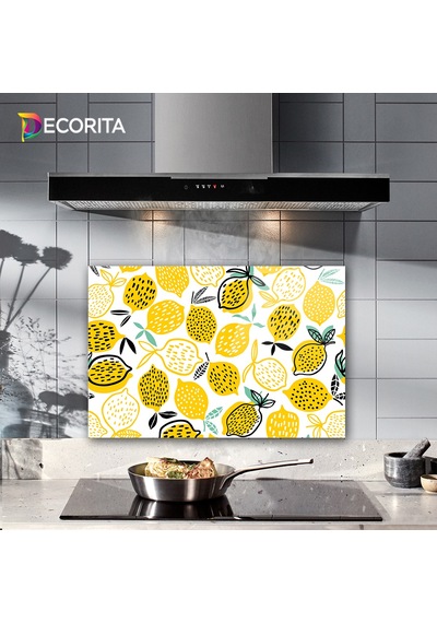 Decorita Sarı Limonlar | Cam Ocak Arkası| 40cm X 60cm