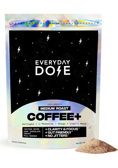 Everyday Dose 90 Mg Caffeıne,5000 Mg Collagen,l-theanine,chaga,lion's Mane Premium Coffee 30 Serving