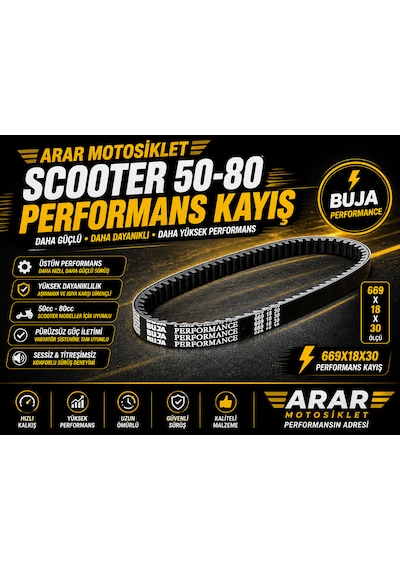 Scooter 50-80 Performans Hız Kayış Buja 669x18x30 Arr3050
