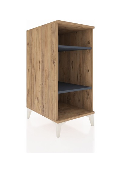 Kronos Komodin 2 Raflı 44x59x96 Çam-antrasit Atlas Çam