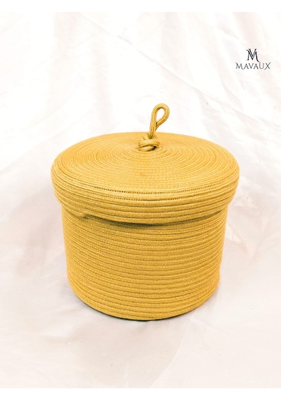 Mavaux Çok Amaçlı,kapaklı 20cm-26cm Büyük Boy,sepet, Jüt, Hasır, Dokuma Sepet, Düzenleyici Jüt