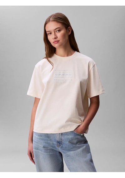 Calvin Klein Ss Seasonal Graphıc, F7j, Xxs Krem Kadın T-shirt