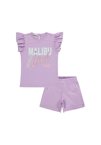 Civil Girls Malibu Baskılı Şortlu 6-9 Yaş Takım - Lila