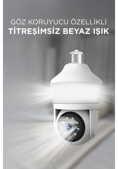 Torima CMR-26 360 Full HD 1080P Ampül Wifi Smart Ip Güvenlik Kamerası Beyaz