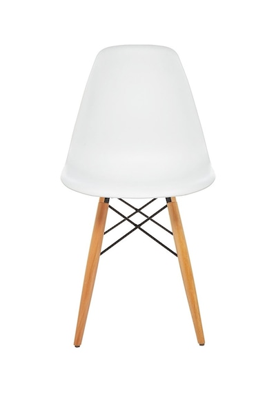 Seduna Beyaz Eames Sandalye | Natural Ahşap Ayaklı | 4 Adet-Beyaz