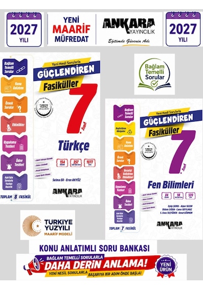 2027 7.sınıf Fen Bilimleri-türkçe Konu Anlatımlı Bağlam Temelli Soru Bankası Fasikül %100 Yeni Müfredat