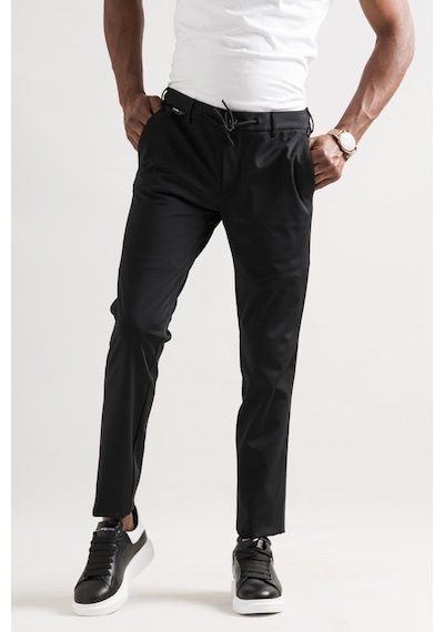 Slimfit Beli Lastikli Ve İplikli Polyamid Hafif Parlak Kışlık Kumaş Erkek Jogger Pantolon 001