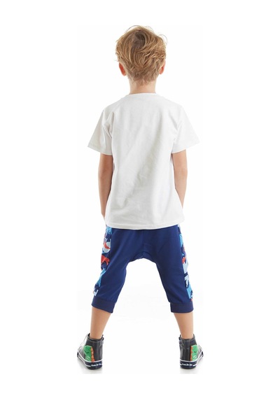 Denokids Dino Dudes Erkek Çocuk T-shirt Baggy Kapri Takım Çok Renkli
