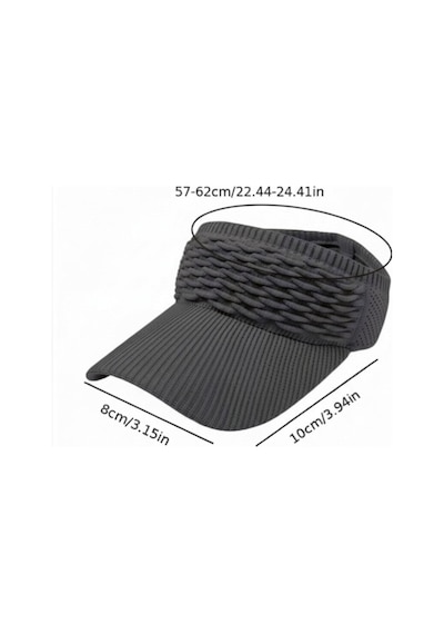 Aresshop Güneş Koruyucu Plaj Örgü Desenli Vizör Şapka Gri