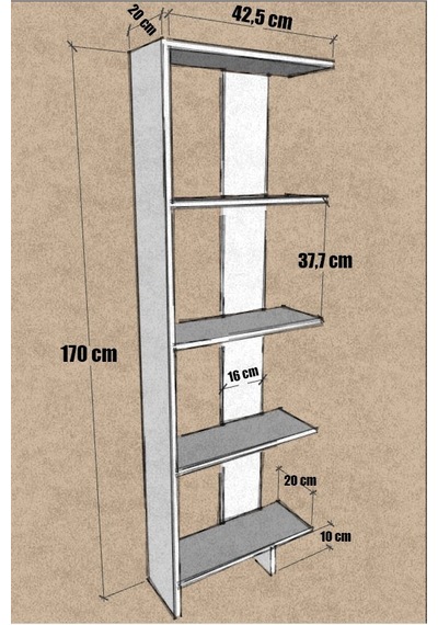 Basic Dekoratif Kitaplık Siyah Siyah