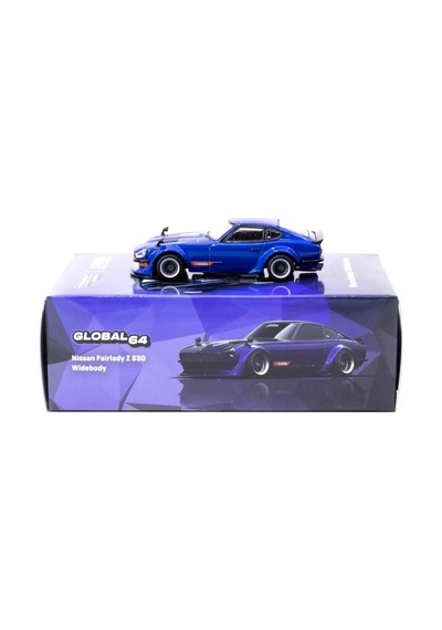 Tarmac Works 1/64 Nissan Fairlady Z S30 Widebody Blue - Designed By Jon Sibal