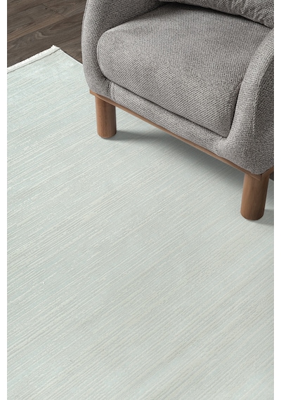 Bambum Soft Düz Desen Modern Bambu Saten Halı Kaymaz Taban Yıkanabilir Salon Mutfak Halısı 1002 Beyaz