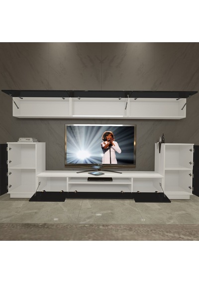 Decoraktiv Trendstyle 9 Slm Tv Ünitesi Tv Sehpası Beyaz - Siyah