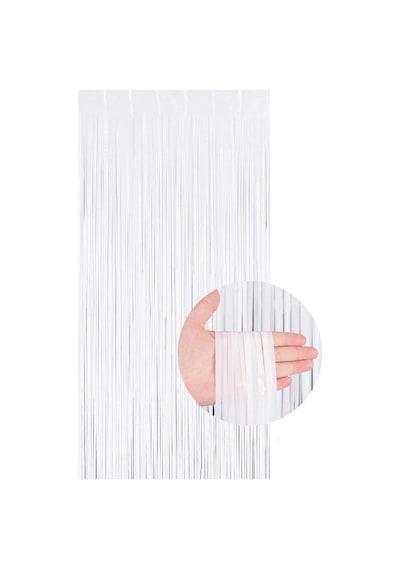 Metalize Arka Fon Kapı Perdesi Beyaz 100x200 CM