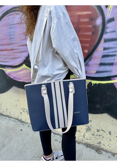 Just Polo Kadın Yeni Sezon Büyük Boy 3 Bölmeli Lüks El Ve Omuz Çantası Shoulder Bag Lacivert - Taş