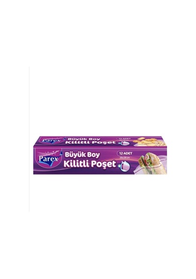 Parex Büyük Boy Kilitli Buzdolabı Poşeti 12'li 26 x 28 CM