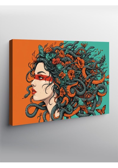 Kanvas Tablo Medusa Kadın Çizimi