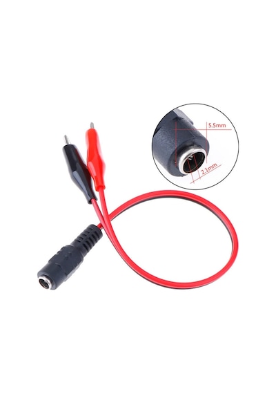 2.1mm Adaptör Krokodil Kablo Standart Dc Dişi Güç Kaynağı Timsah