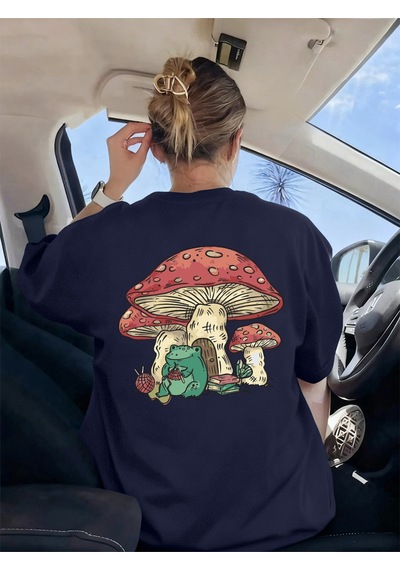 Noıssey Urban Pop Graphic Kadın Tişört Koleksiyonukod 5524 Lacivert