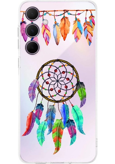 Galaxy A56 İle Uyumlu Nazar Boncuğu 6 Baskılı Kamera Korumalı Şeffaf Silikon Kılıf Şeffaf
