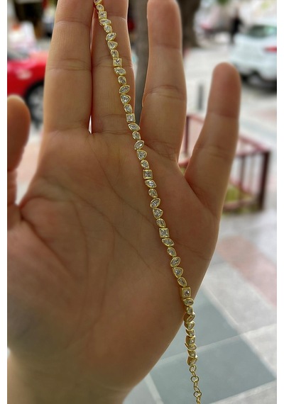 Gümüş Sıvama Altın Kaplama Su Yolu Bileklik Hr154e12 Diğer