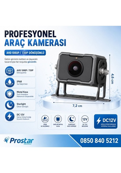 Ahd 1080p/720p Uyumlu Metal Kasa 4 Pin Aviation Soket Starlight Araç Kamerası