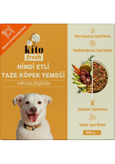 Kito Fresh Hindi Etli Taze Yetişkin Köpek Yemeği 250 G