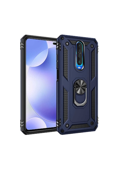 Xiaomi Redmi K30 Kılıf Tank Zırh Yüzüklü Mıknatıslı Standlı Kapak Vega