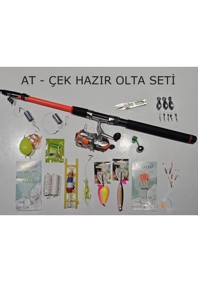 Hazır Olta Seti At-çek Olta Seti 40-80gr 210cm At Çek Hazır Tam Takım Olta Set