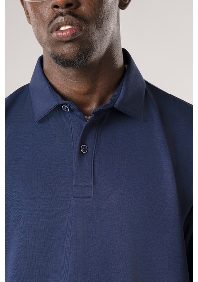 Fbi Regular Fit Dokulu Likralı Polo Yaka T-shirt Lacivert