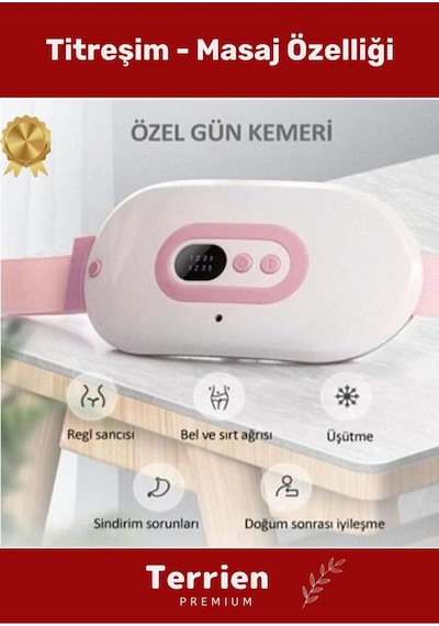 Terrien Premium Yeni Seri Dijital Bel Sırt Kas Karın Sıcaklık Titreşim Ayarı Masaj Özellik Adet Kemeri Çok Renkli