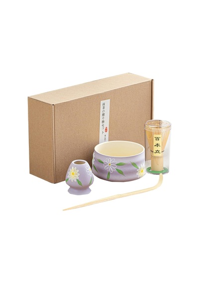 Uhoome 4 Parçalı Japon Matcha Seti - Matcha Çırpıcısı, Bambu Ölçü Kaşığı, Geleneksel Matcha Seti Çok Renkli