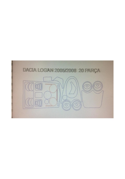 Dacıa Logan 2006-2008 20 Parça Torpido Kaplama Renk Ceviz