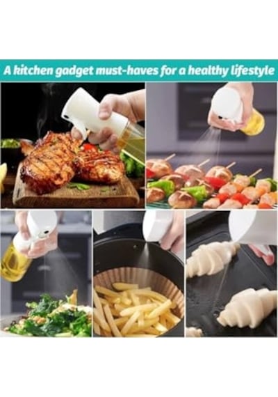 Ayrex 2 Adet Şeffaf Air Fryer Yağ Spreyi Salata Ve Fırın İçin Yağ Püskürtücü Çok Amaçlı Yağdanlık Diğer