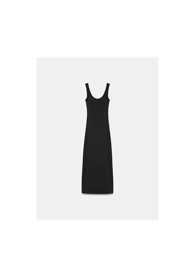 Dilvin 91733 Bra-free Midi Elbise-siyah-16505