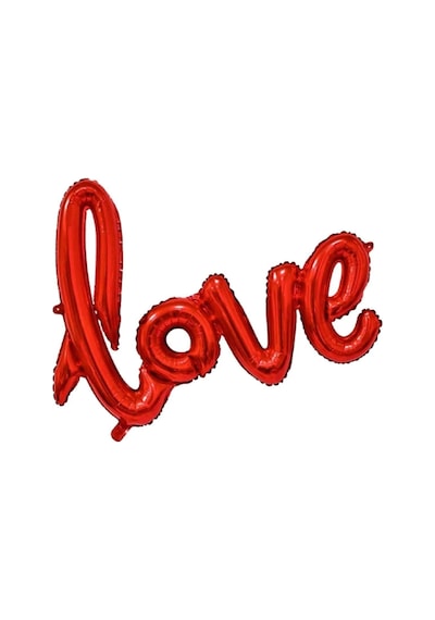Folyo Balon Love El Yazılı Helyum Balon Kırmızı