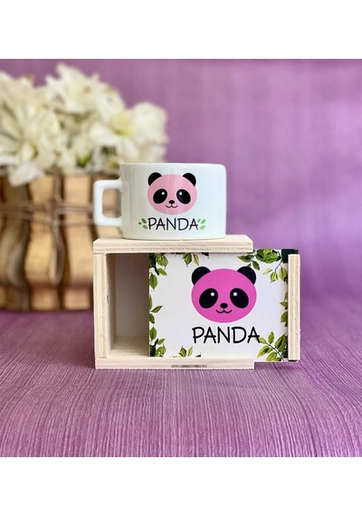 Pembe Panda Tasarımlı Kutulu Kupa Beyaz - Çok Renkli