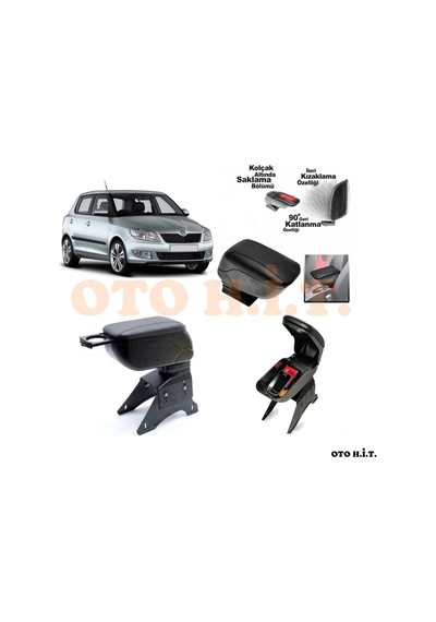 Skoda Fabia 08-14 Uyumlu Kol Dayama Ve Kolçak Sürgülü Bardaklıklı