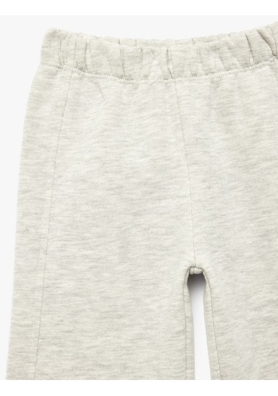 Koton Beli Lastikli Şardonlu Geniş Paça Eşofman Altı Kar Melanj 7wmg40017ak Gri Melanj