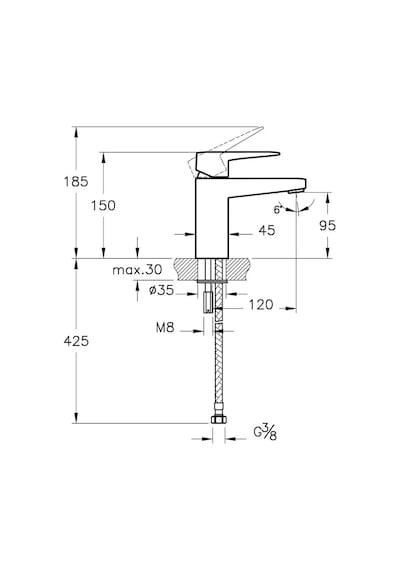 Artema Root Square Kısa Lavabo Bataryası Mat Siyah A4273236