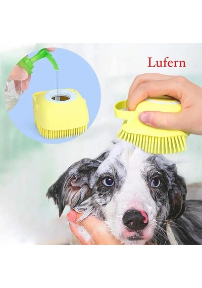 Şampuan Hazneli Silikon Duş Kesesi Kedi Köpek Duş Kesesi Pet Yıkama Kesesi Evcil Hayvan Masaj