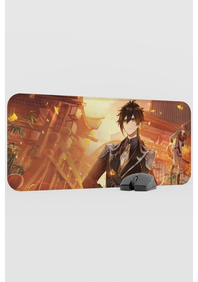 Zhongli Genshin Impact Anime Gacha V4 - 70x30 Xl Gaming Mouse Pad Fare Altlığı