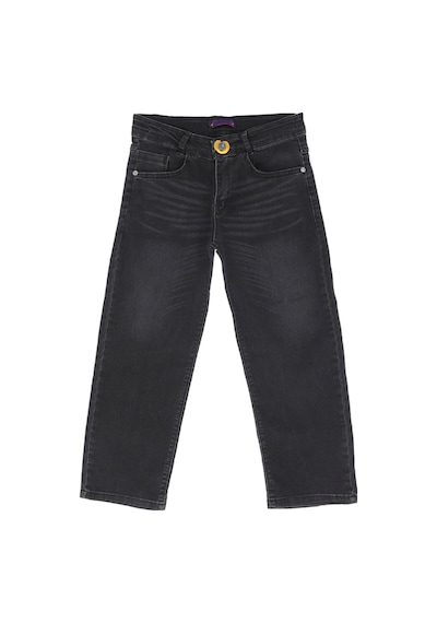 Modanino Erkek Çocuk Esnek Belli Likralı Geniş Kesim Jean Pantolon 13-17 Yaş 12367 Siyah