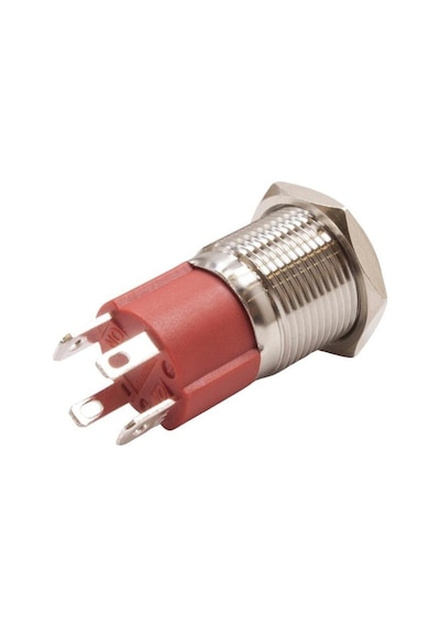 Motorobit 16D-G1-E 16Mm Çıkık Yaylı Işıklı Metal Buton - Yeşil