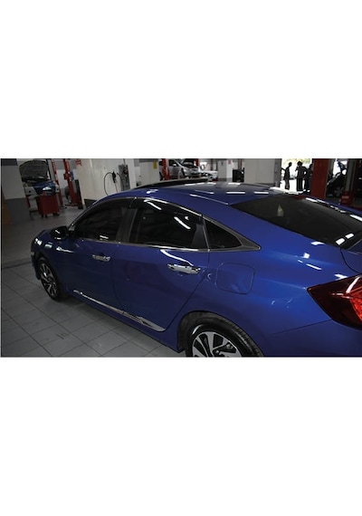 Honda Civic FC5 İçin Uyumlu Elegance Kapı Kolu Takımı Kaplaması Krom Nikelaj 2016-2021